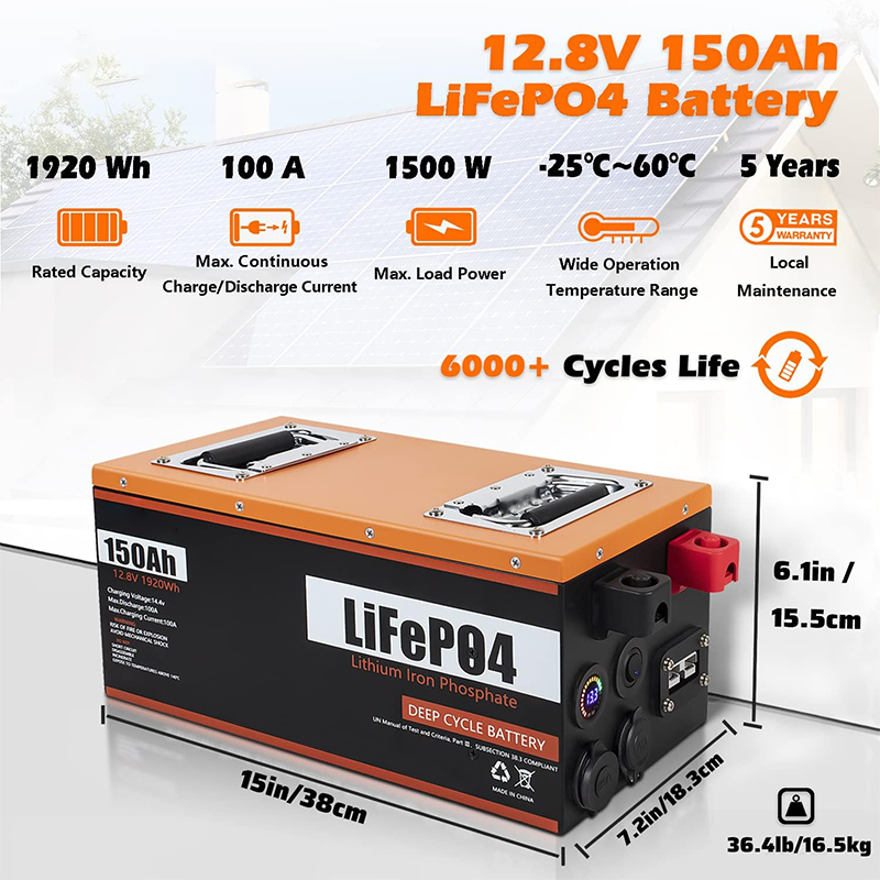 12V 200Ah LiFePO4 Batería de iones de litio Batería de ciclo profundo -  Flykol